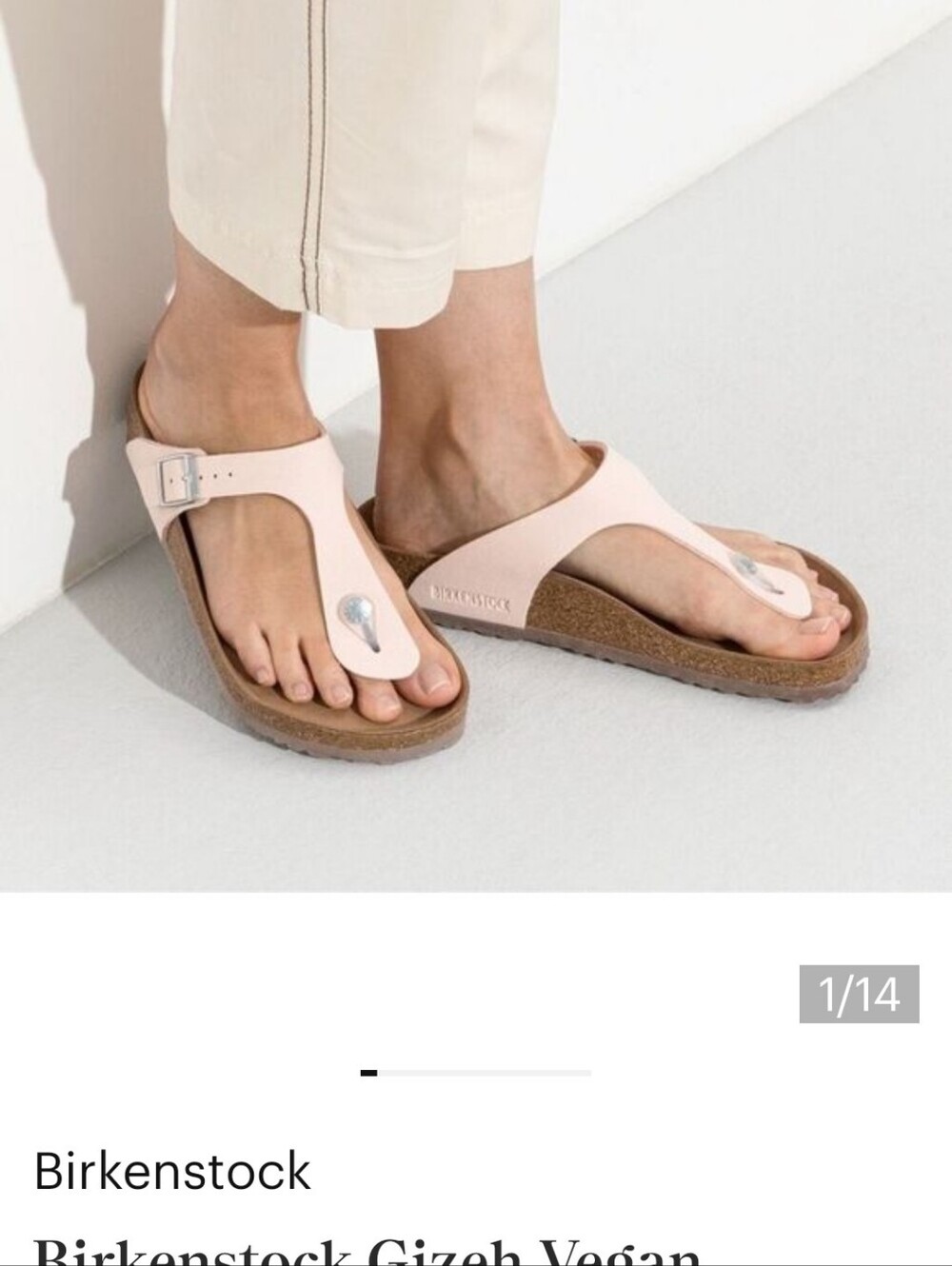 Birkenstock Pink Vegan Leather Birko Flor Gizeh Thong Sandal Flip Flops Sz 38